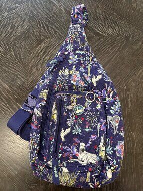 Harry Potter Vera Bradley Sling Backpack With Magical Creatures Print & Adjustab